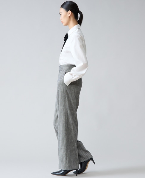 バイカラーリボンシャツブラウス 詳細画像 ホワイト 8