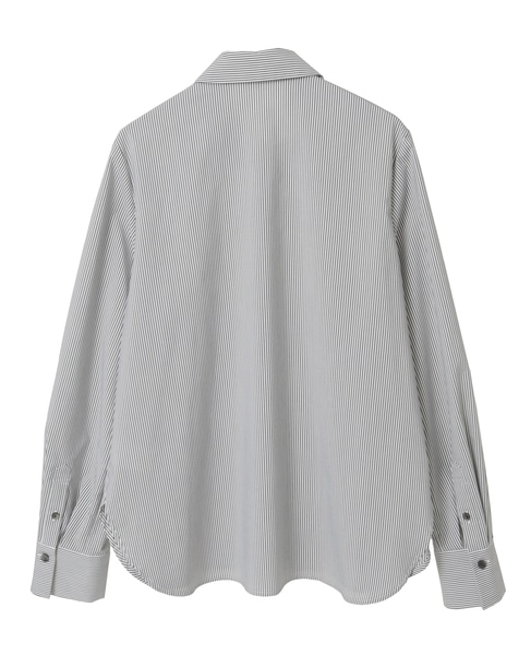 バイカラーリボンシャツブラウス 詳細画像 ストライプ 2