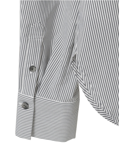 バイカラーリボンシャツブラウス 詳細画像 ストライプ 7