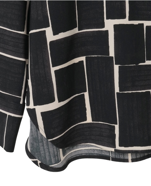 ブラッシュマークプリントハイネックブラウス 詳細画像 ブラック 13