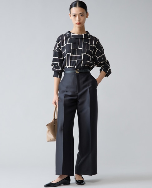 ブラッシュマークプリントハイネックブラウス 詳細画像 ブラック 6