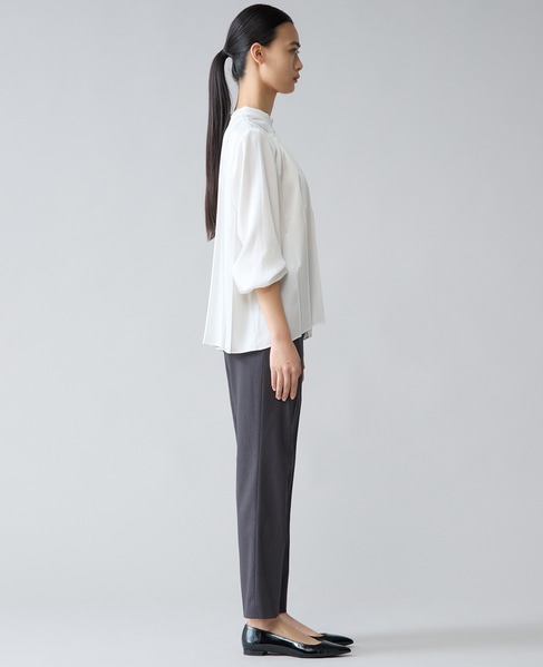 ハイネックプリーツブラウス 詳細画像 ホワイト 5