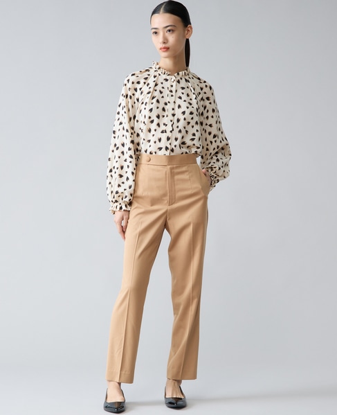 レオパードプリントタックブラウス 詳細画像 アイボリー 6