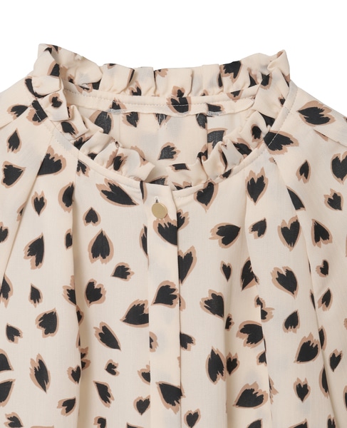 レオパードプリントタックブラウス 詳細画像 アイボリー 9