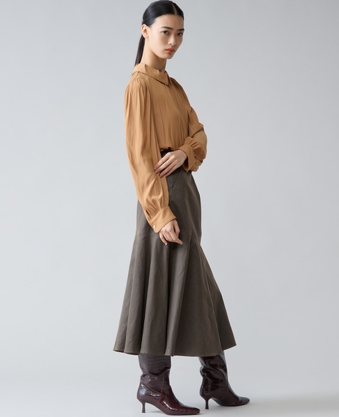 タックカラー付ブラウス 詳細画像 キャメル 7