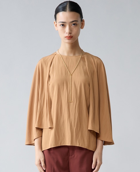 ケープブラウス 詳細画像 キャメル 1