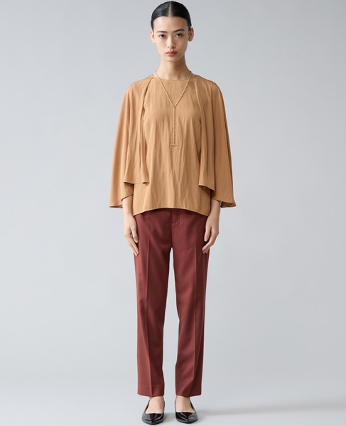 ケープブラウス 詳細画像 キャメル 2