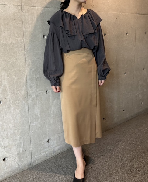 フリルカラー2WAYブラウス 詳細画像 チャコールグレー 2