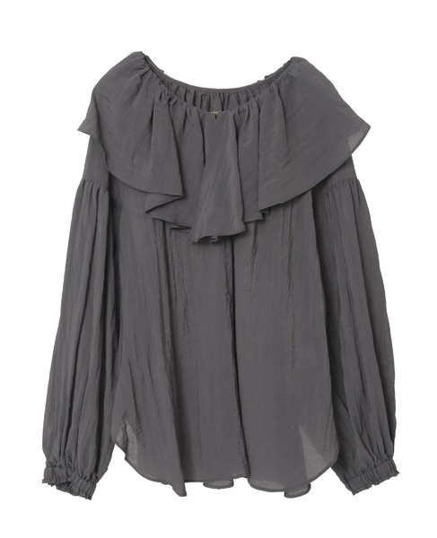フリルカラー2WAYブラウス 詳細画像 チャコールグレー 3