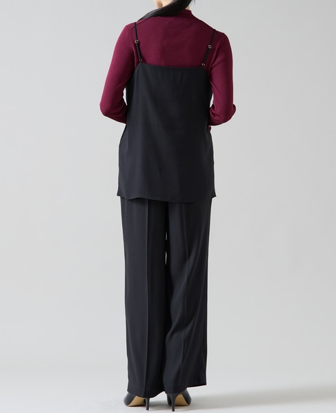 バックサテンキャミソール（セットアップ可） 詳細画像 ブラック 3