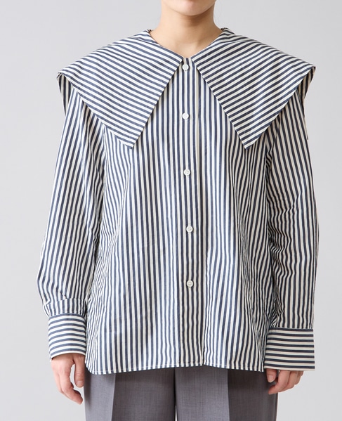 ビッグカラーシャツブラウス 詳細画像 ストライプ 13