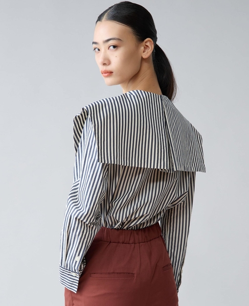 ビッグカラーシャツブラウス 詳細画像 ストライプ 5