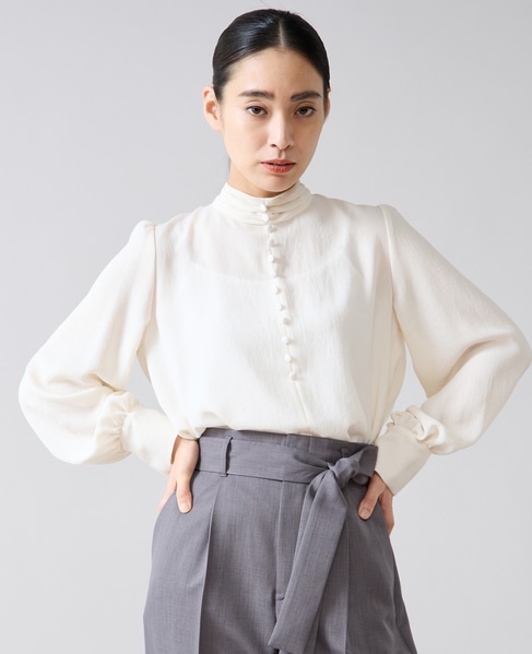 カバーボタンブラウス 詳細画像 アイボリー 3
