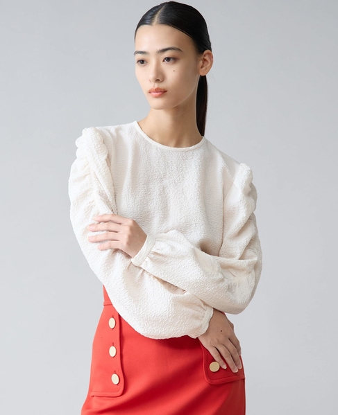 ギャザースリーブブラウス 詳細画像 オフホワイト 3