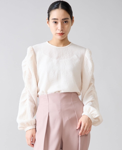 ギャザースリーブブラウス 詳細画像 オフホワイト 6