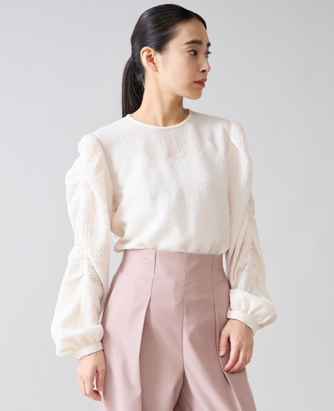 ギャザースリーブブラウス 詳細画像 オフホワイト 7