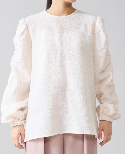 ギャザースリーブブラウス 詳細画像 オフホワイト 9