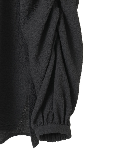 ギャザースリーブブラウス 詳細画像 ブラック 4