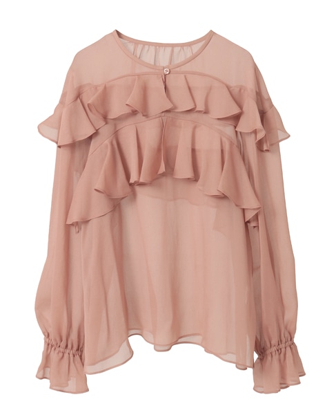  ラップルフリルブラウス 詳細画像 オレンジベージュ 1