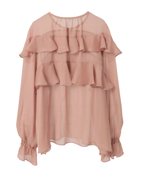  ラップルフリルブラウス 詳細画像 オレンジベージュ 2