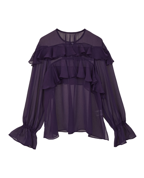  ラップルフリルブラウス 詳細画像 パープル 10
