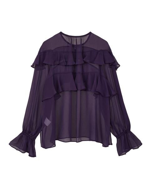 ラップルフリルブラウス 詳細画像 パープル 11