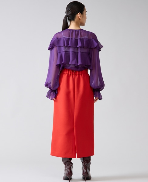  ラップルフリルブラウス 詳細画像 パープル 4