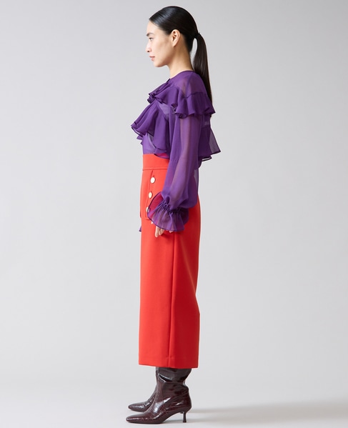  ラップルフリルブラウス 詳細画像 パープル 5