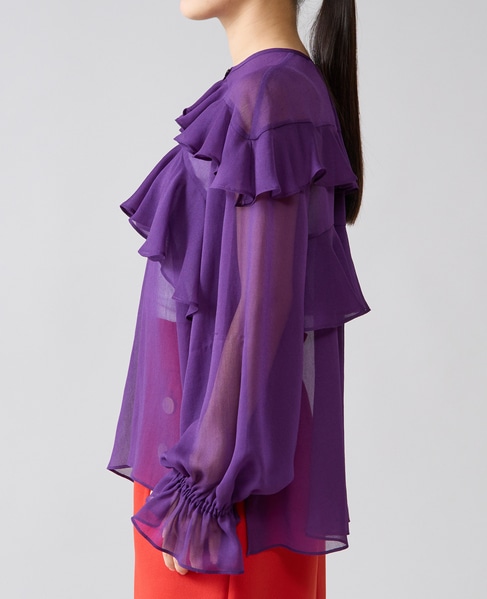  ラップルフリルブラウス 詳細画像 パープル 7