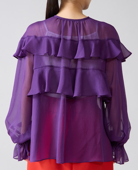  ラップルフリルブラウス 詳細画像 パープル 8