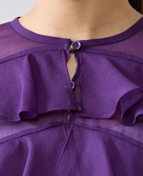  ラップルフリルブラウス 詳細画像 パープル 9