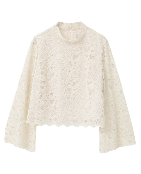 ハイネックレースブラウス 詳細画像 アイボリー 3