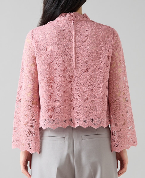 ハイネックレースブラウス 詳細画像 ピンク 10