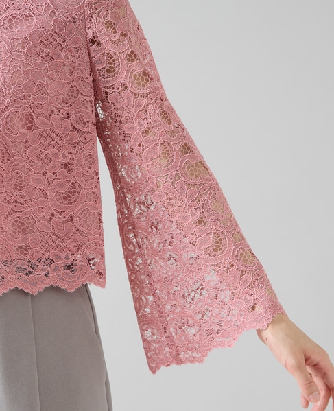 ハイネックレースブラウス 詳細画像 ピンク 11