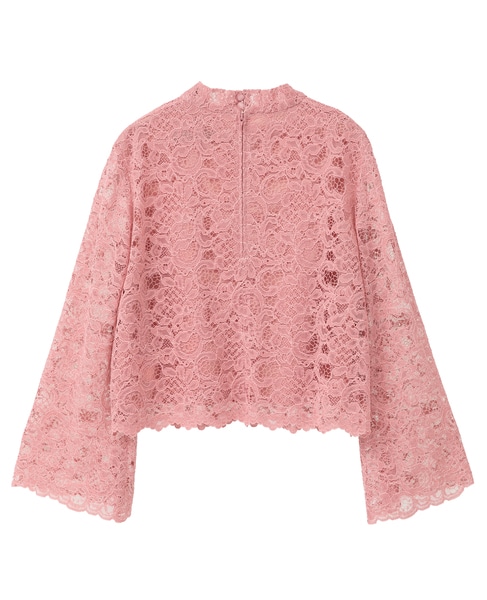 ハイネックレースブラウス 詳細画像 ピンク 13