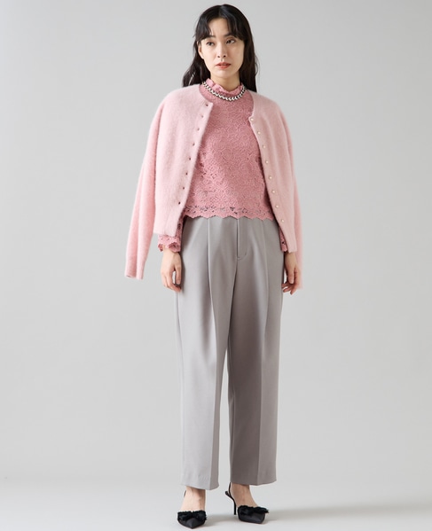 ハイネックレースブラウス 詳細画像 ピンク 4