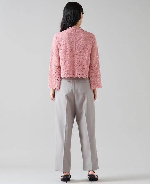 ハイネックレースブラウス 詳細画像 ピンク 7