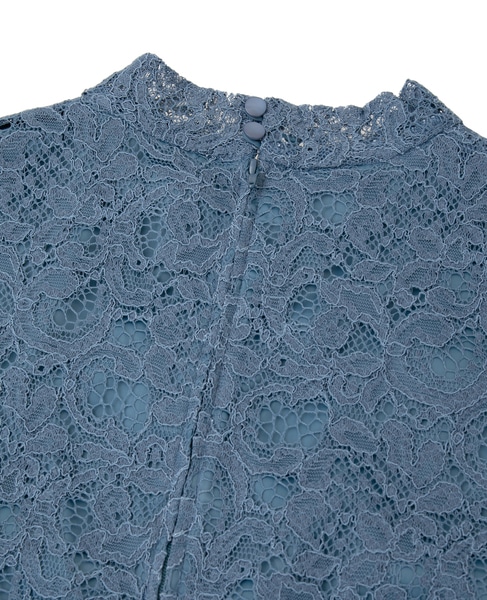ハイネックレースブラウス 詳細画像 ブルー 6