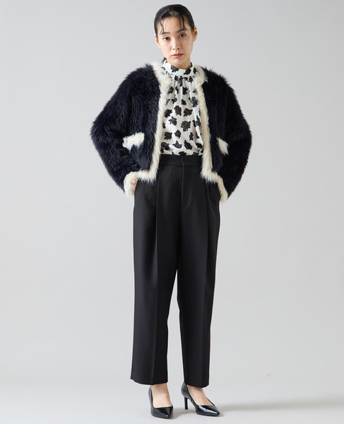 オールドローズプリントハイネックブラウス 詳細画像 オフホワイト 7