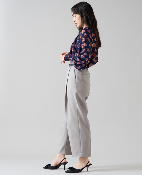 オールドローズプリントハイネックブラウス 詳細画像 ネイビー 5