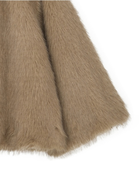 ノーカラーファーコート 詳細画像 キャメル 8