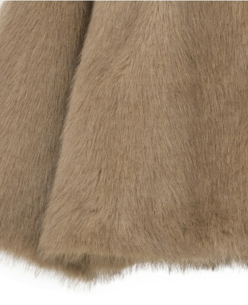 ノーカラーファーコート 詳細画像 キャメル 9