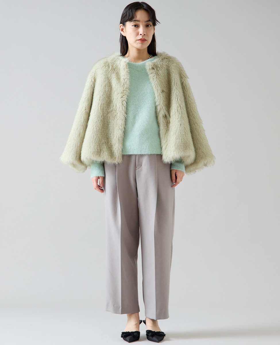 TIARA/ノーカラー ウールコート TIARA/ノーカラー ウールコート