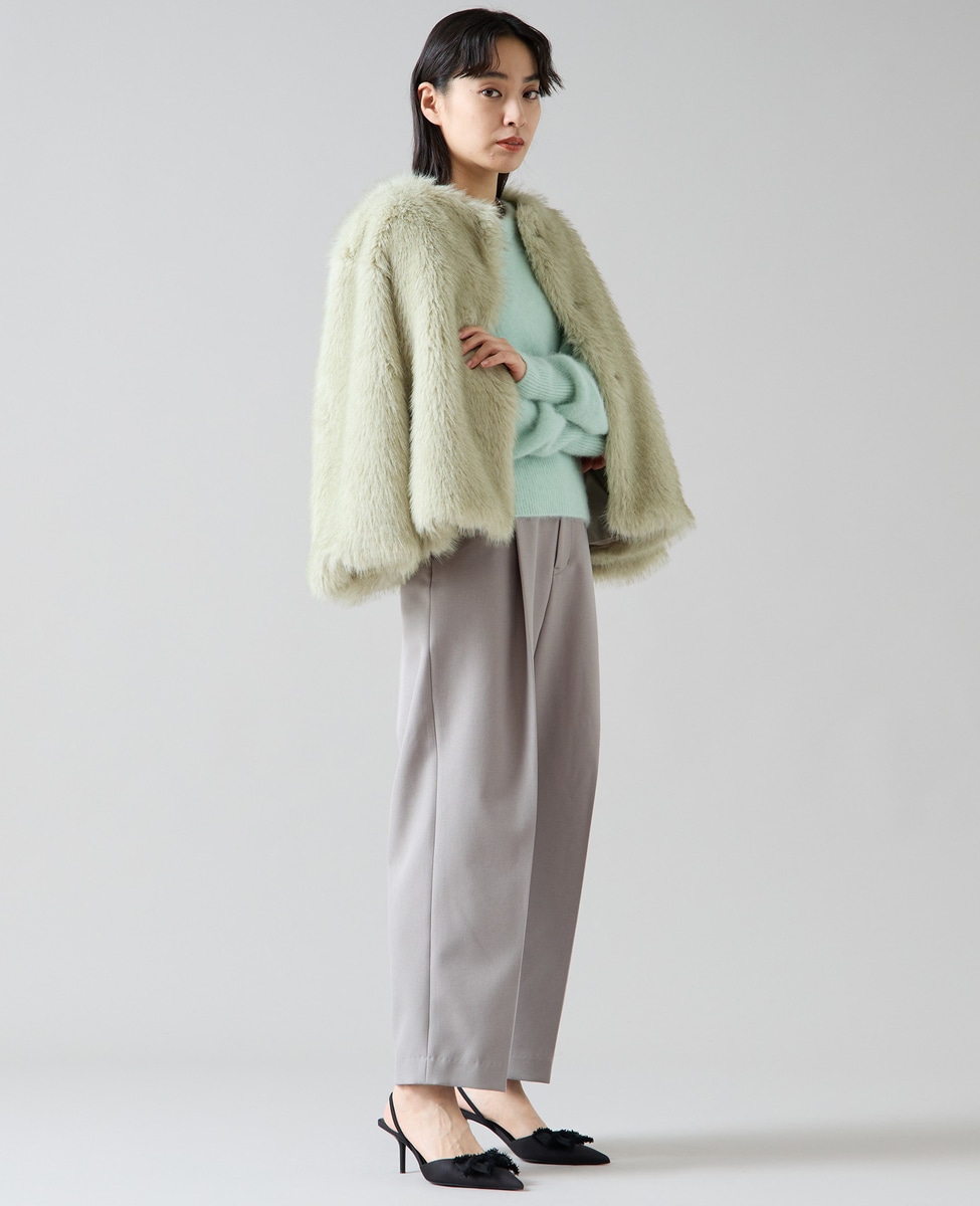 ノーカラーファーコート｜TIARA（ティアラ）｜商品詳細