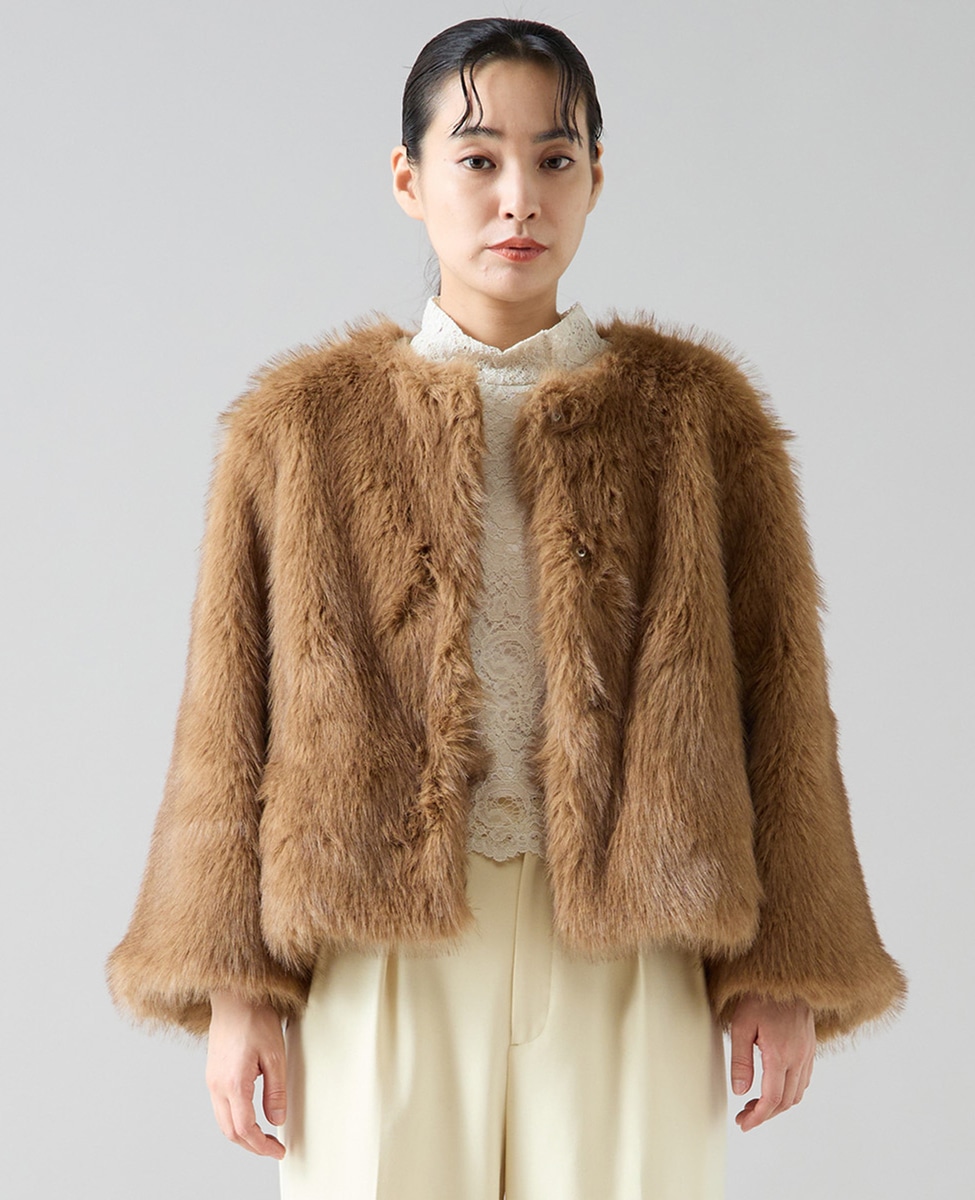 ノーカラーファーコート｜TIARA（ティアラ）｜商品詳細