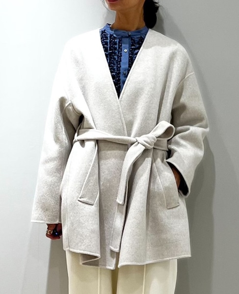 ノーカラービッグコート 詳細画像 アイボリー 1