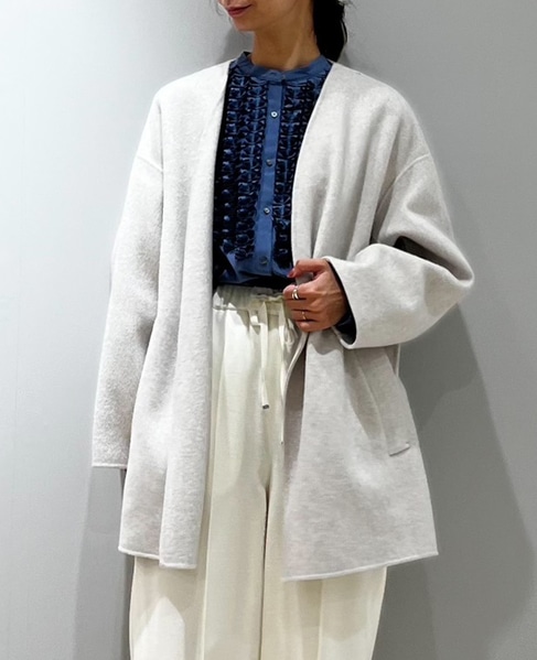 ノーカラービッグコート 詳細画像 アイボリー 2