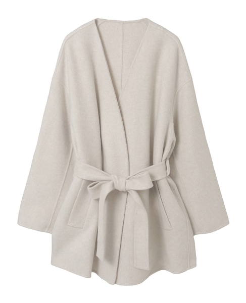 ノーカラービッグコート 詳細画像 アイボリー 3