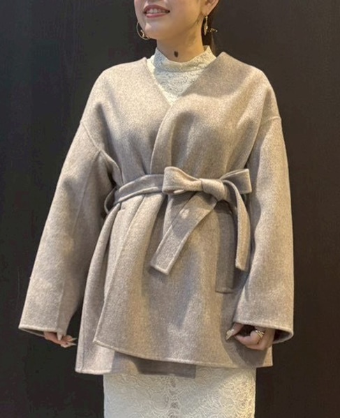 ノーカラービッグコート 詳細画像 モカ 1