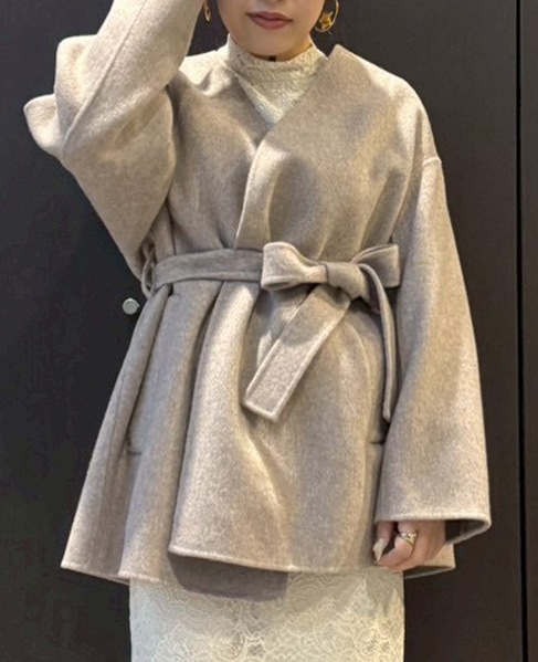 ノーカラービッグコート 詳細画像 モカ 2